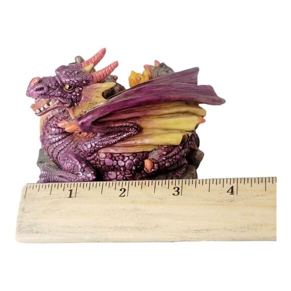 Vtg Purple Dragon Gothic Mythical Resin Candle Holder by Adams Apple Halloween - Picture 12 of 12